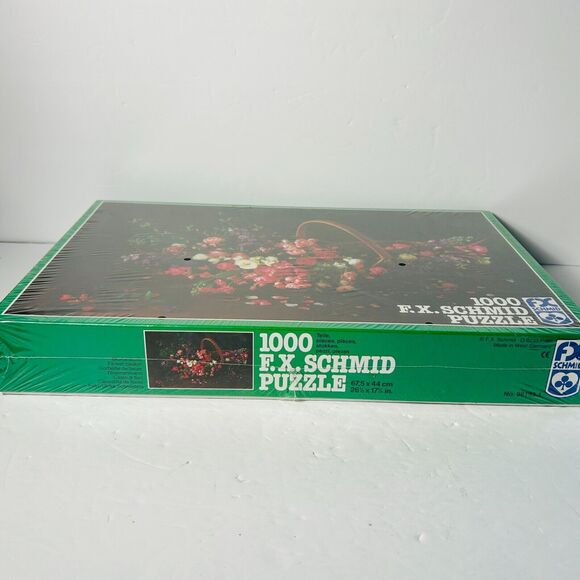 Vintage FX Schmid Flower Basket 1000 Pc Puzzle Made in Germany NEW Sealed 1983 - Picture 2 of 7